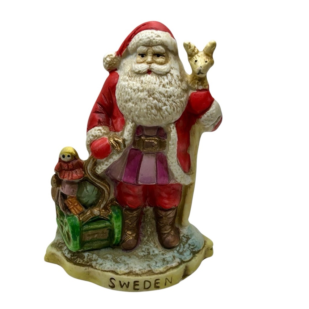 Santas of the Nations SWEDEN Painted Porcelain Christmas Figurine‎ RSVP 1991
